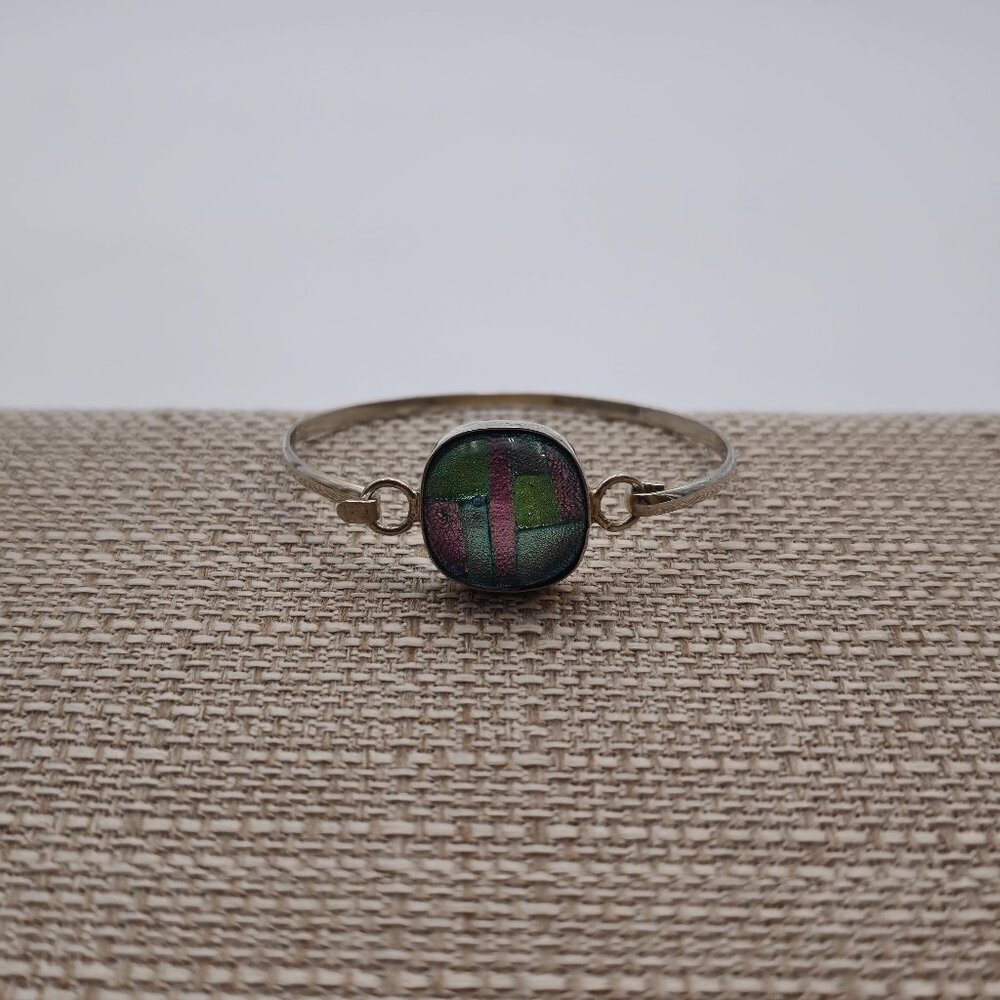5 Inch Sterling Silver Petite Handmade Glass Bracelet B344